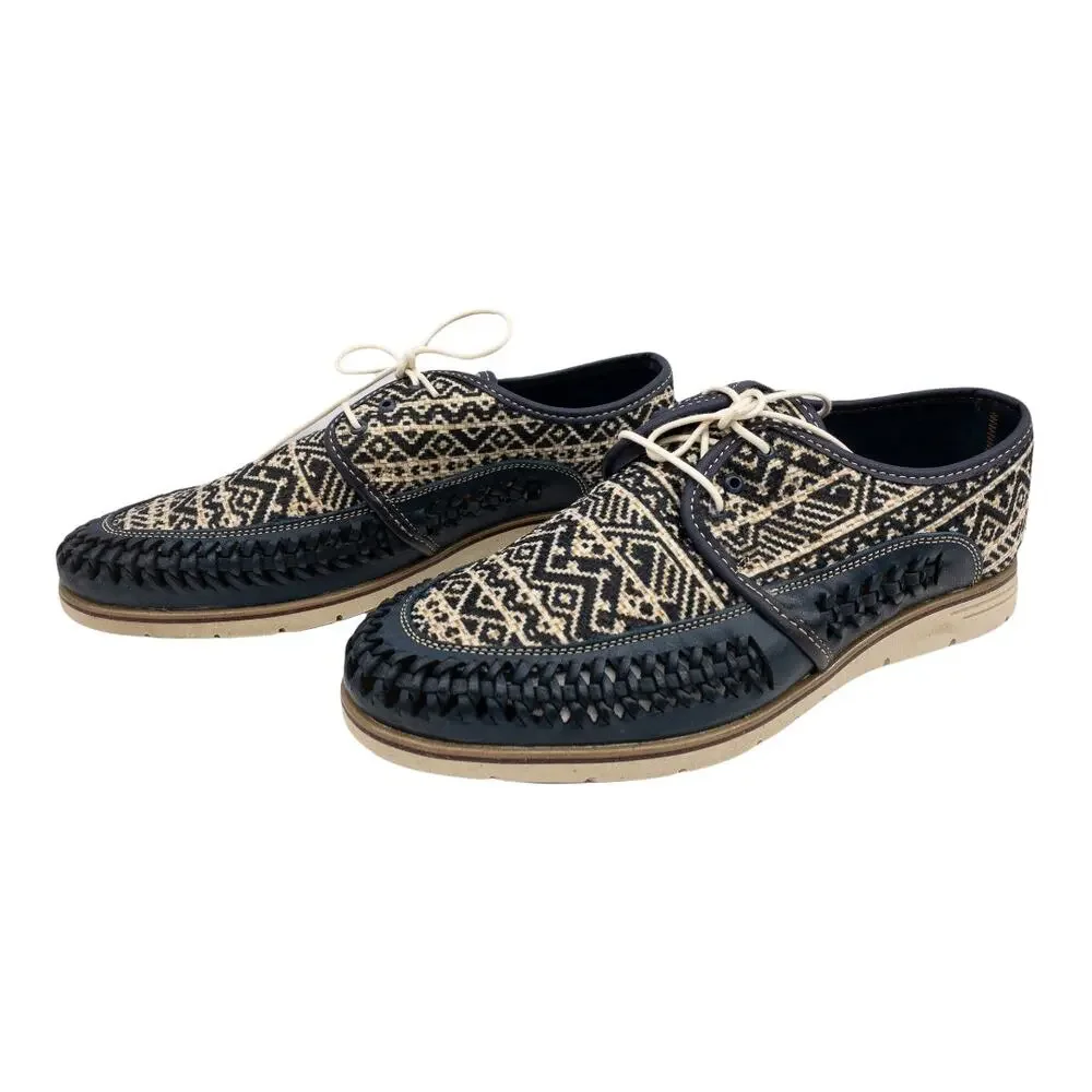 Huaraches Playera Men's Navy Chaleco Leather Geometric Oxford US 11 MX29